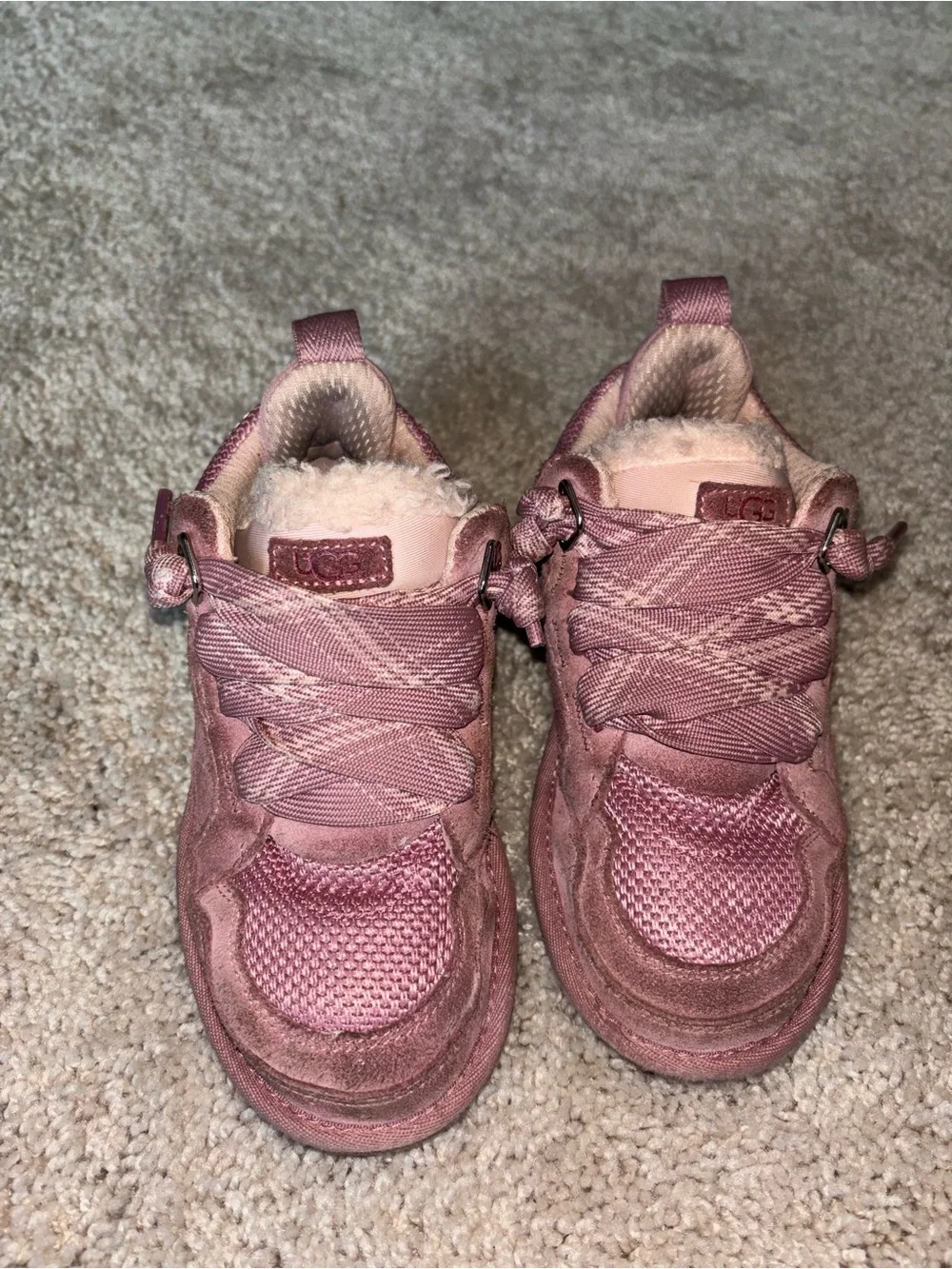 UGG Kids Lowmel Pink Dawn Suede Padded Skate Chunky Sneakers 13 Kids / 13K